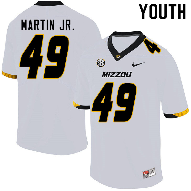 Youth #49 Sci Martin Jr. Missouri Tigers College Football Jerseys Sale-White - Click Image to Close